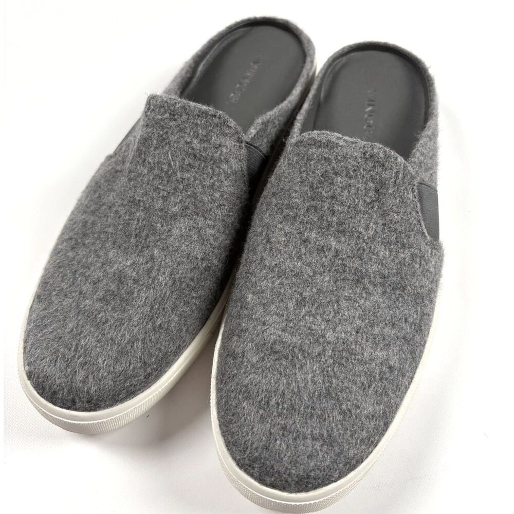 Vince Blair Mule Heather Gray Wool Slip On Shoes Women's Size 7.5